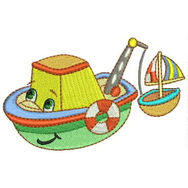 367x367 Toy Boat Embroidery Download