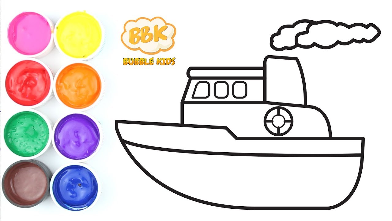 1280x720 Toy Ship Coloring And Drawing For Kids, Toddlers Bubble Kids