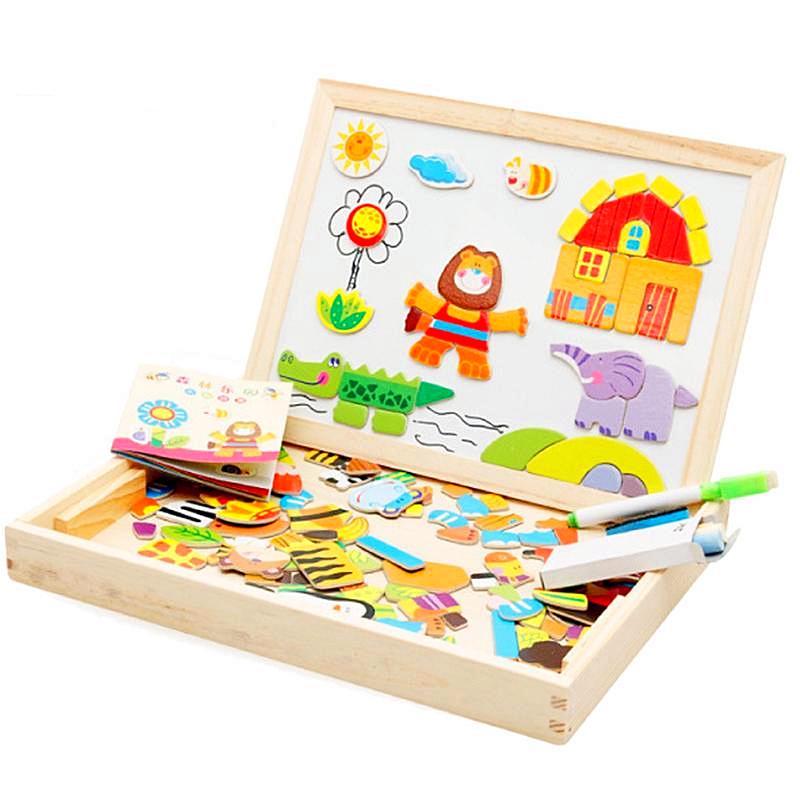 800x800 Multifunctional Magnetic Puzzle Drawing Board Montessori Toy Box