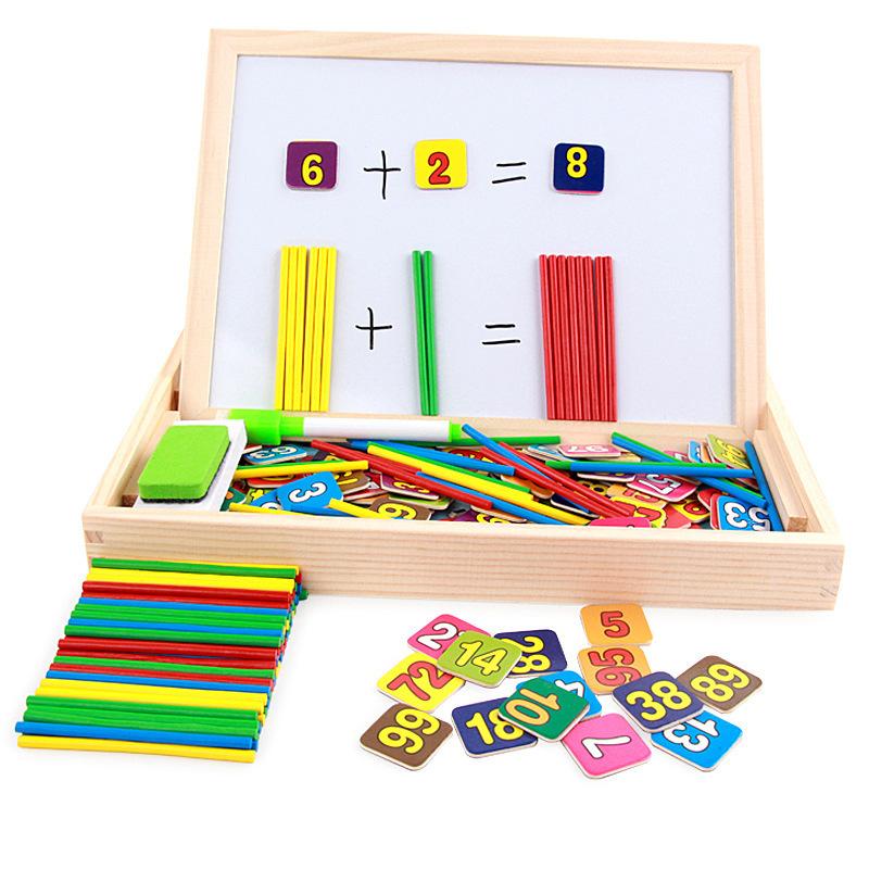800x800 Wooden Double Sided Magnetic Drawing Board Maths Aid Montessori