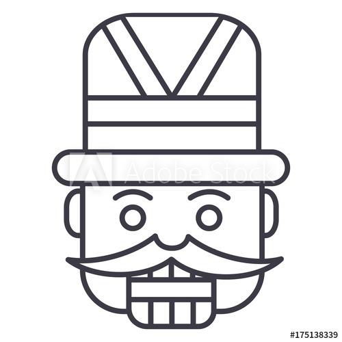 500x500 Nutcracker,toy Soldier Vector Line Icon, Sign, Illustration