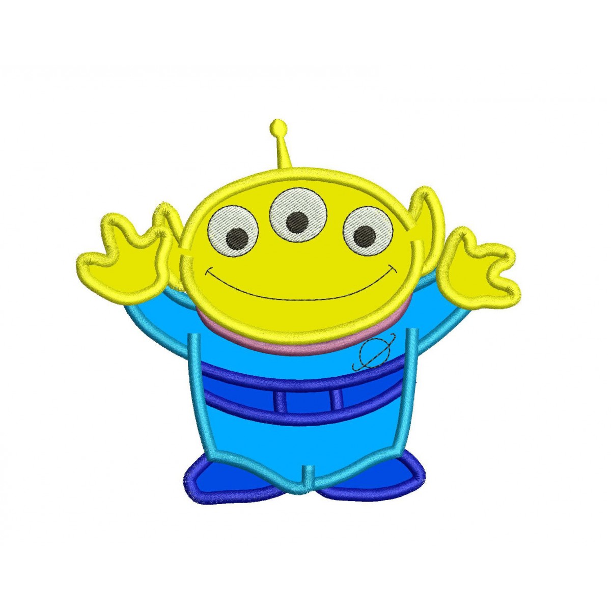 1200x1200 Alien Toy Story Applique Design