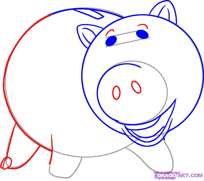 801x712 How To Draw Hamm, Step