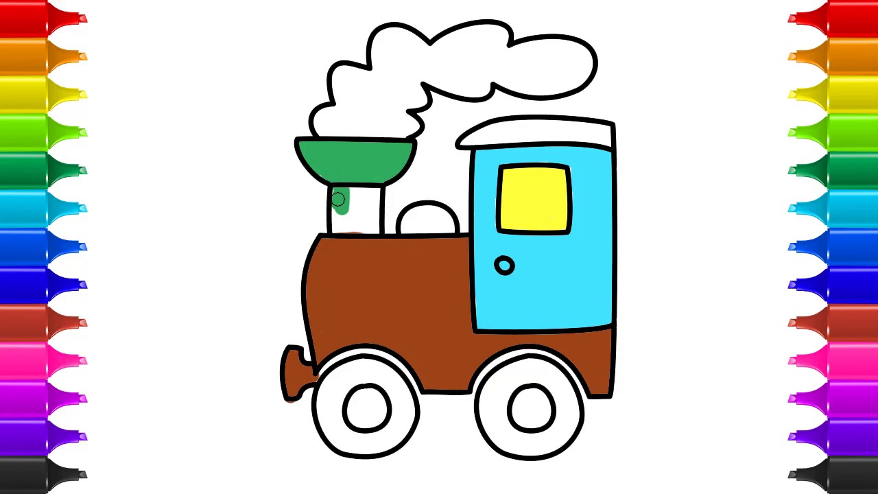 1280x720 How To Draw A Toy Tra Coloring Kids Train Drawing Drawing