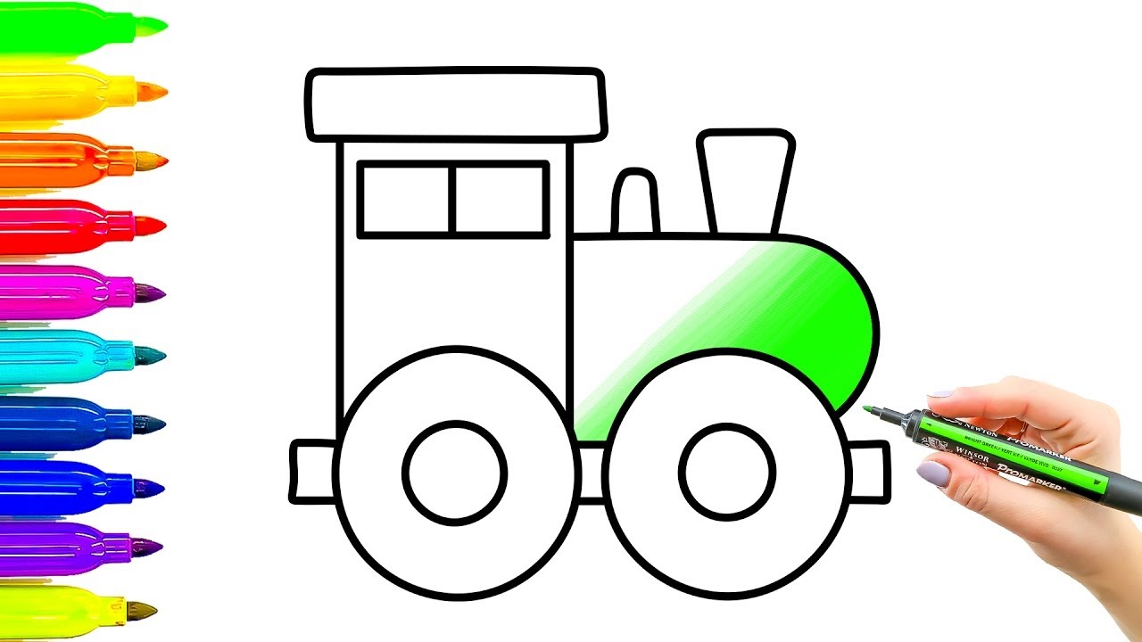 1280x720 Toy Train Coloring Pages And Drawing Colouring Videos