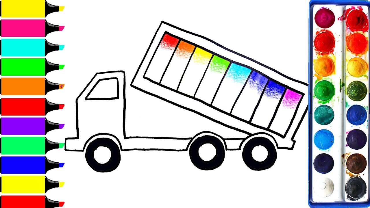 1280x720 Toy Truck Coloring Book Art Colors For Kids Learn Drawing