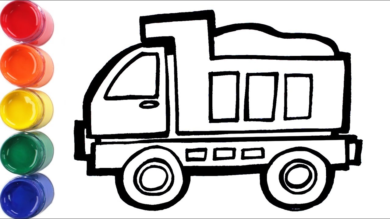 1280x720 Toy Truck Coloring And Drawing Pages For Kids, Toddlers Kids