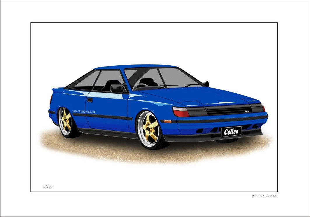 1063x744 Toyota Celica Lmited Edition Car Drawing Print