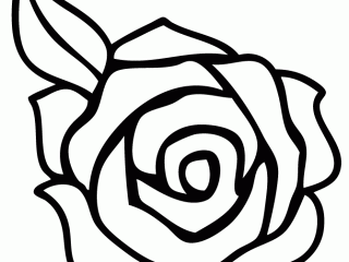 320x240 Rose With Leaf Coloring