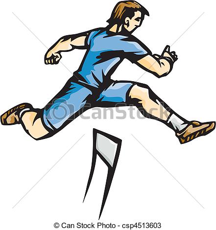 441x470 Track And Field Athlete Jumping Hurdles Illustrations And Clip Art