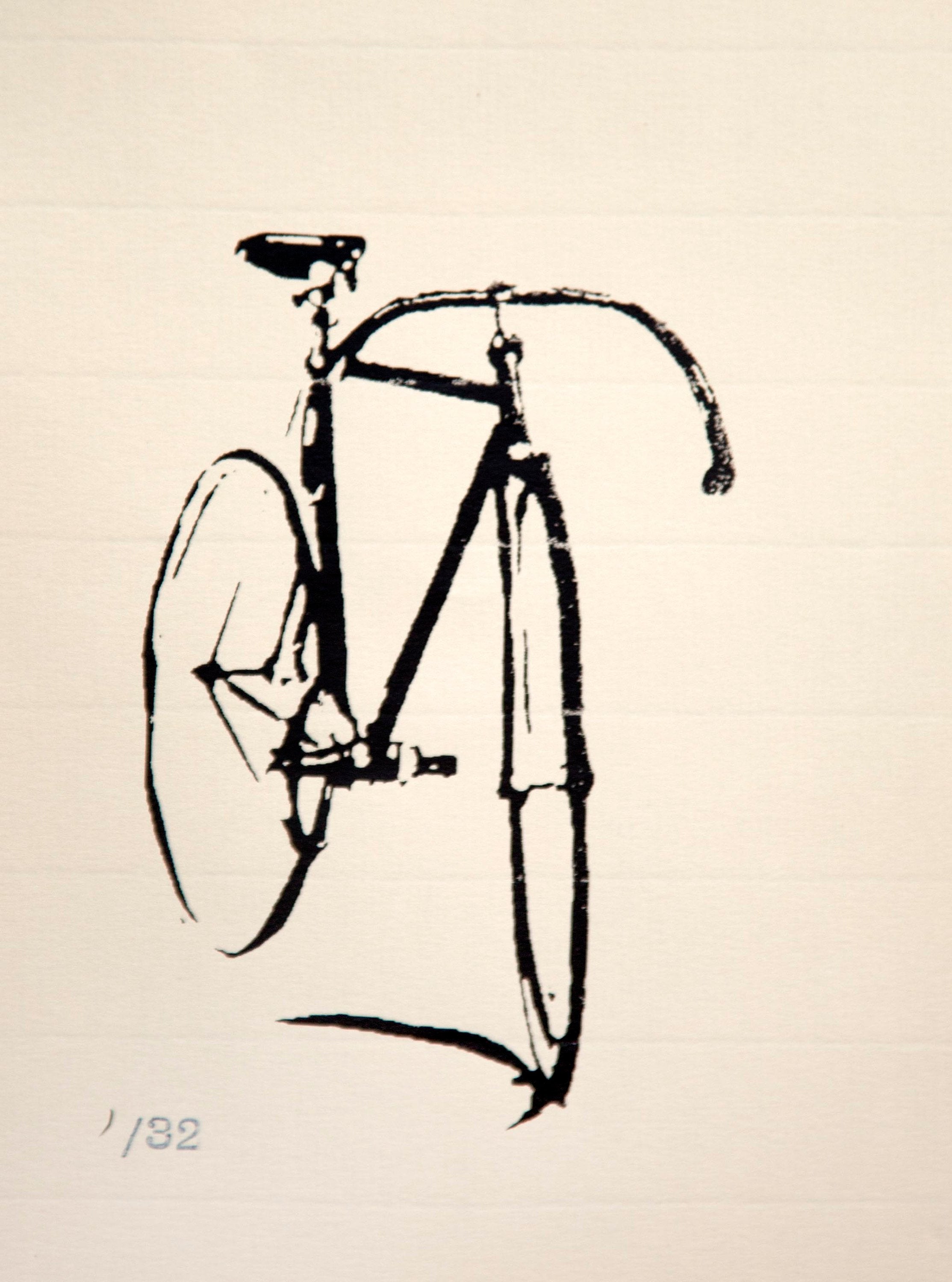 2227x3000 classic track bike fixie with shadow brush ink drawing etsy