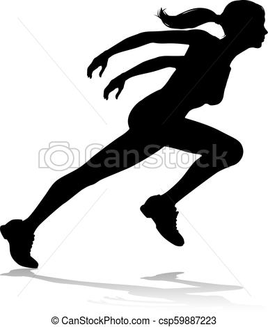 385x470 Runner Racing Track And Field Silhouette Silhouette Runner