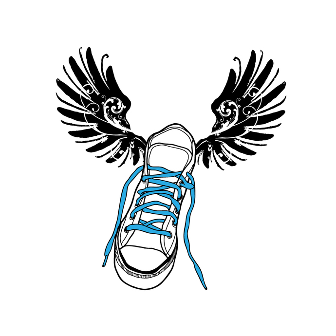 690x690 Flying Track Shoe Wall Decal Wilsongraphics