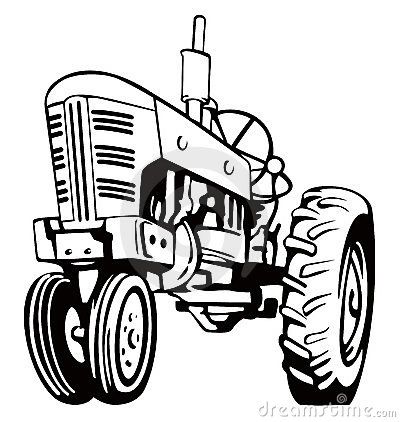 400x422 Orange Tractor Clipart