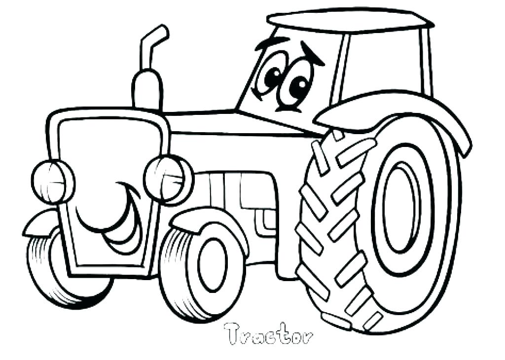 1024x730 Tractor Coloring Pictures John Pages Lovely Hand Drawing Trailer