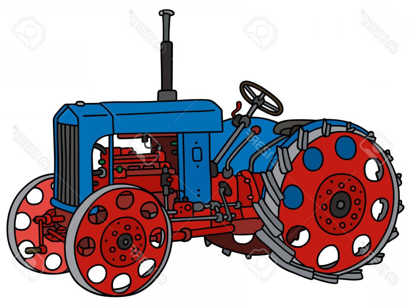 1560x1170 Vintage Tractor Vector Art Studiogrfx