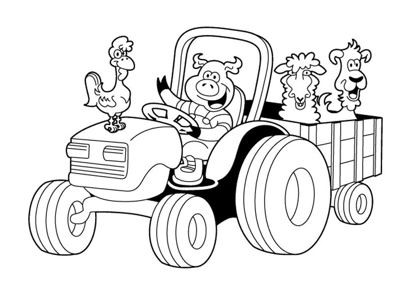 842x595 Printable Simple Tractor Coloring Pages Kids