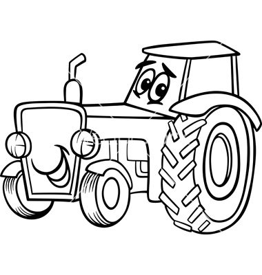 380x400 Tractor Cartoon For Coloring Book On Vectorstock Isaiah