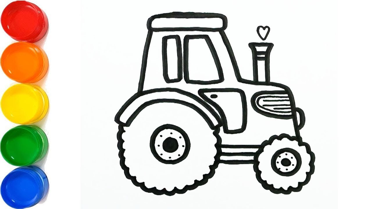 1280x720 Coloring Tractor Painting For Toddlers And Drawing For Kids