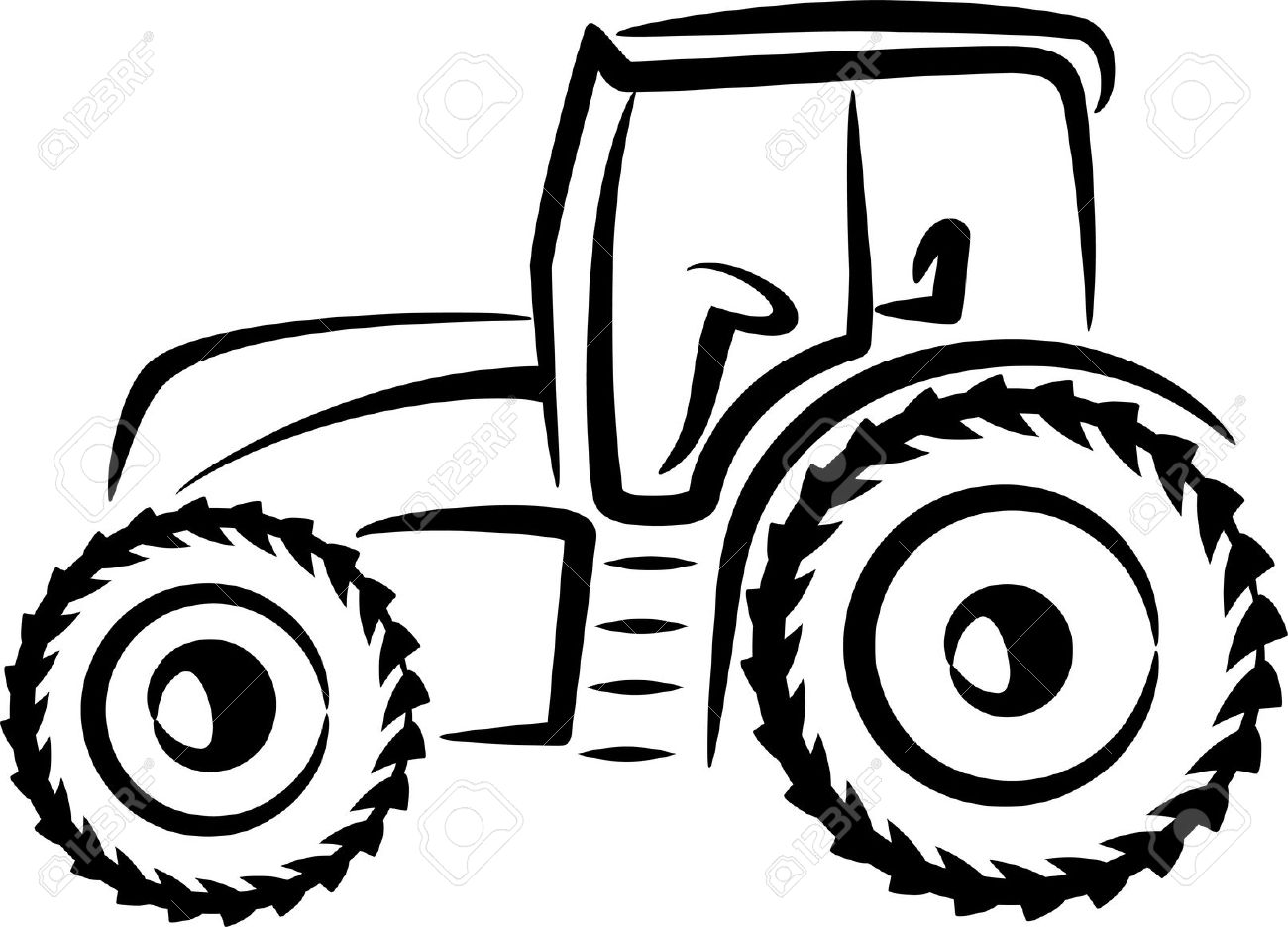 Tractor Line Drawing