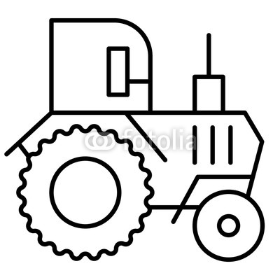 400x400 Tractor Thin Line Icon Agronomy Vector Illustration Isolated
