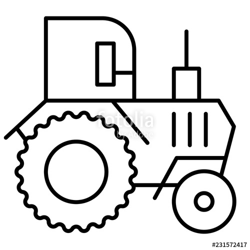 500x500 Tractor Thin Line Icon Agronomy Vector Illustration Isolated