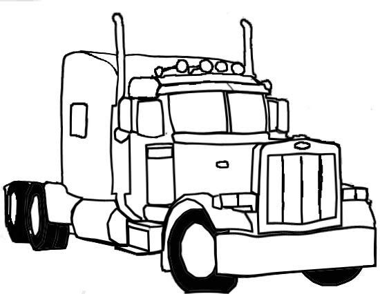 550x426 How To Draw A Tractor Trailer Truck