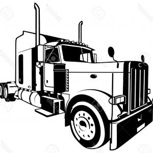 300x300 Stock Illustration Classic Cattle Truck Semi Trailer Tractor