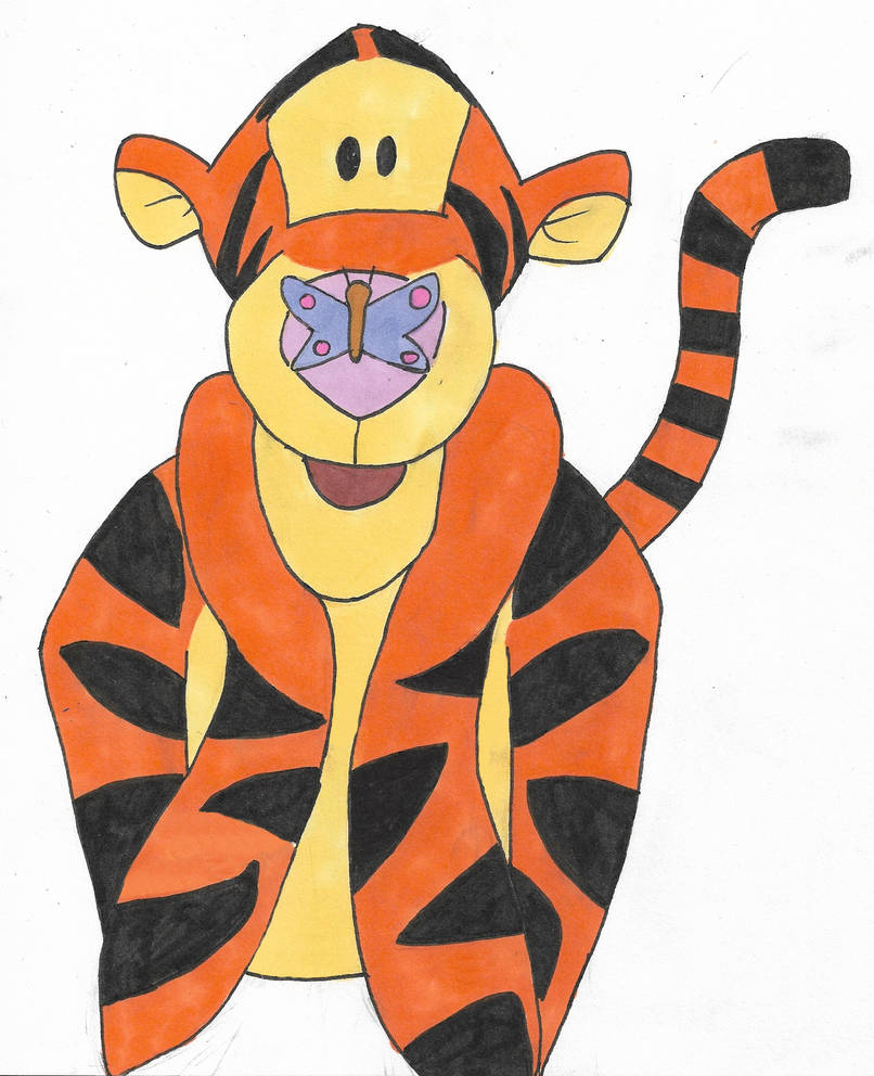 806x992 Tigger And A Butterfly