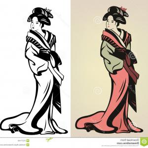 300x300 Stock Photo Geisha Traditional Japanese Illustration Color