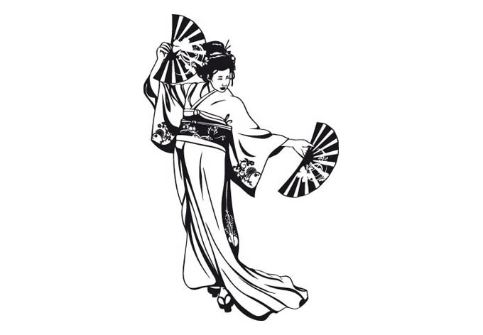 680x472 Geisha Drawing Dancing For Free Download