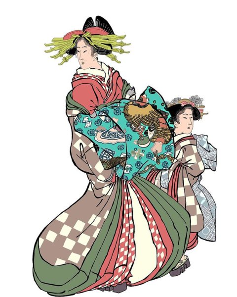 480x600 Traditional Geisha Paintings