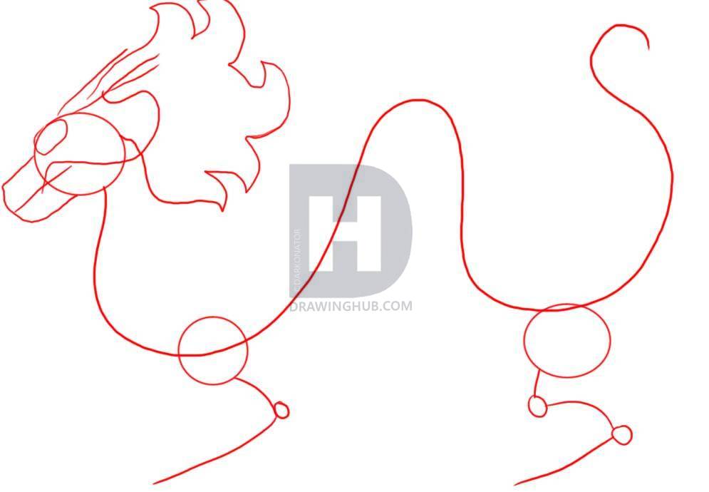 995x690 How To Draw A Traditional Japanese Dragon, Step