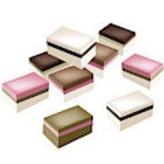 180x180 Uiro Mochi Or Traditional Japanese Steamed Layer Cake Wood Print