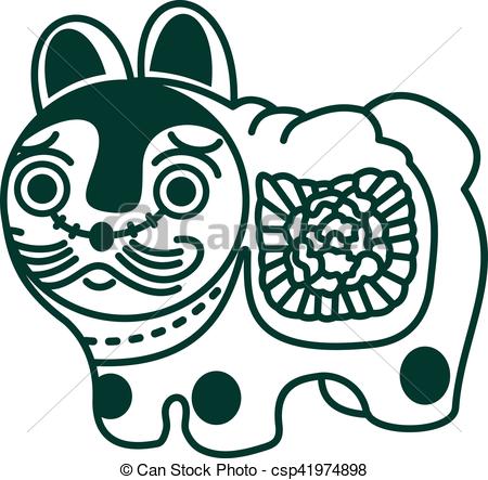 450x443 vector illustration japanese symbol toy dog vector illustration