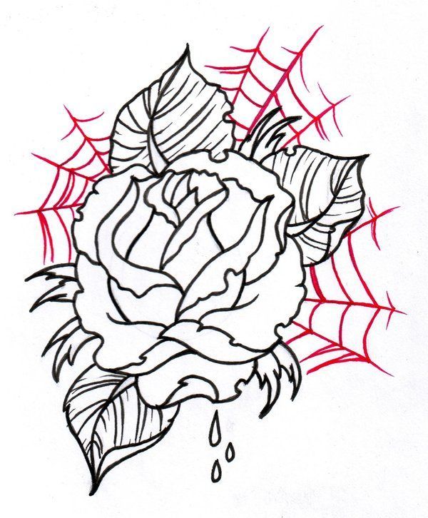 600x726 Canvas Tattoo's Rose Tattoo Flower Tattoos Tattoo Drawings Design
