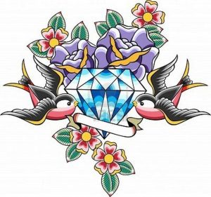 300x281 Traditional Diamond Tattoo Drawings Tattooic