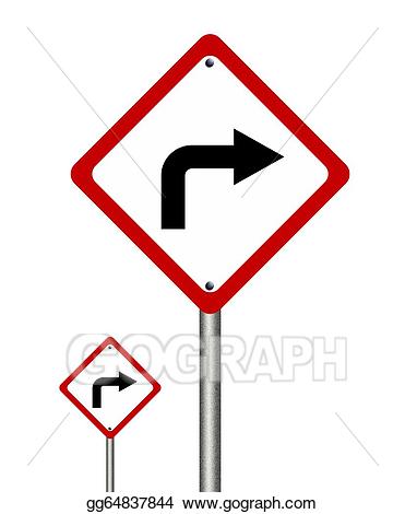 371x470 Drawing Turn Right Traffic Sign Clipart Gograph Alive