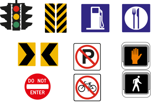 500x336 Vector Drawing Of Selection Of Traffic Road Signs In Color
