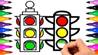 320x180 Road Safety Drawing L Coloring Traffic Light L Painting For Kids