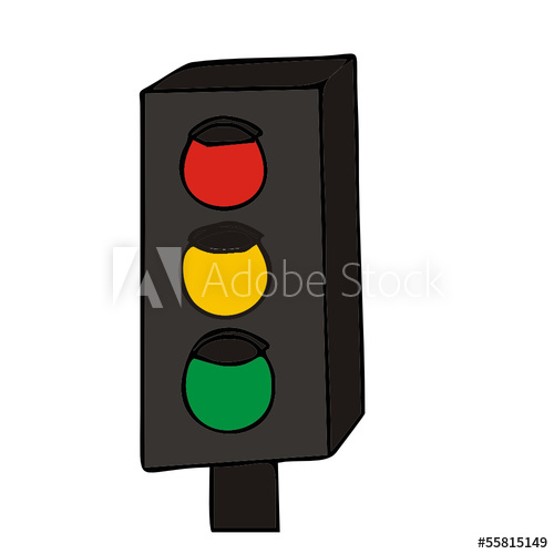 500x500 Vector Drawing Of A Traffic Light
