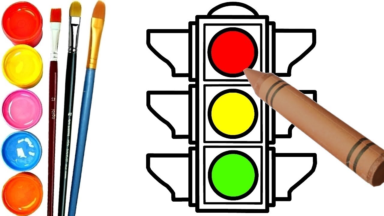 1280x720 Traffic Light Coloring Book Learn Colors For Kids