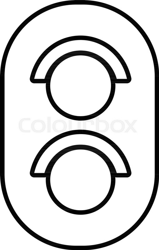 509x800 Traffic Light Railway Icon Outline Stock Vector Colourbox