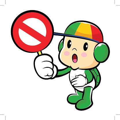 416x416 Turtle Mascot Holding A Traffic Signal Is Prohibited Premium