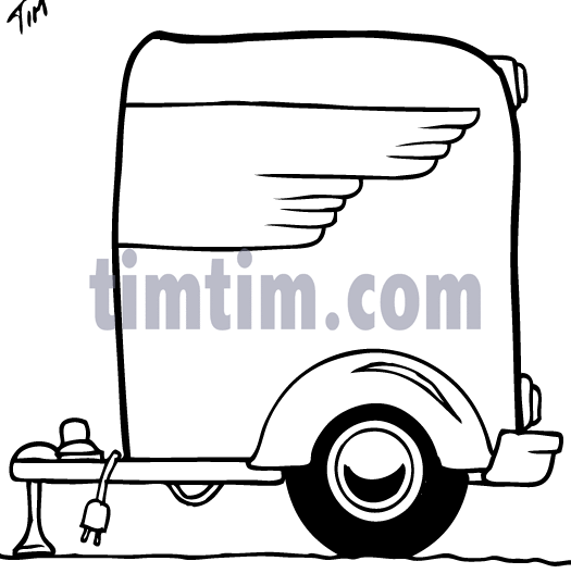 525x539 Free Drawing Of Trailer Bw From The Category Cars Trucks Buses