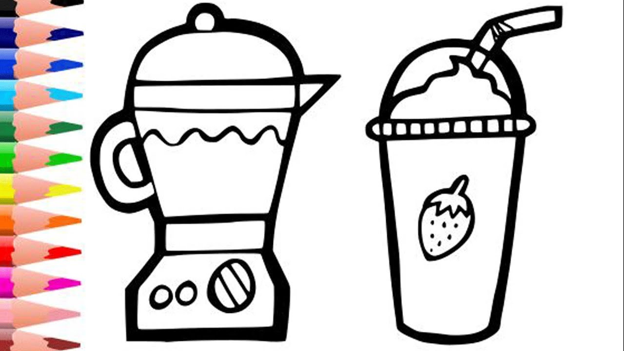 1280x720 Drawing For Kids And Coloring Blender And Fruit Juice, Toddlers