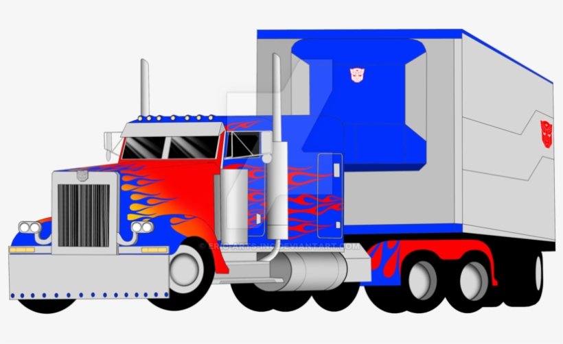 820x502 Optimus Prime Truck Mode With Trailer