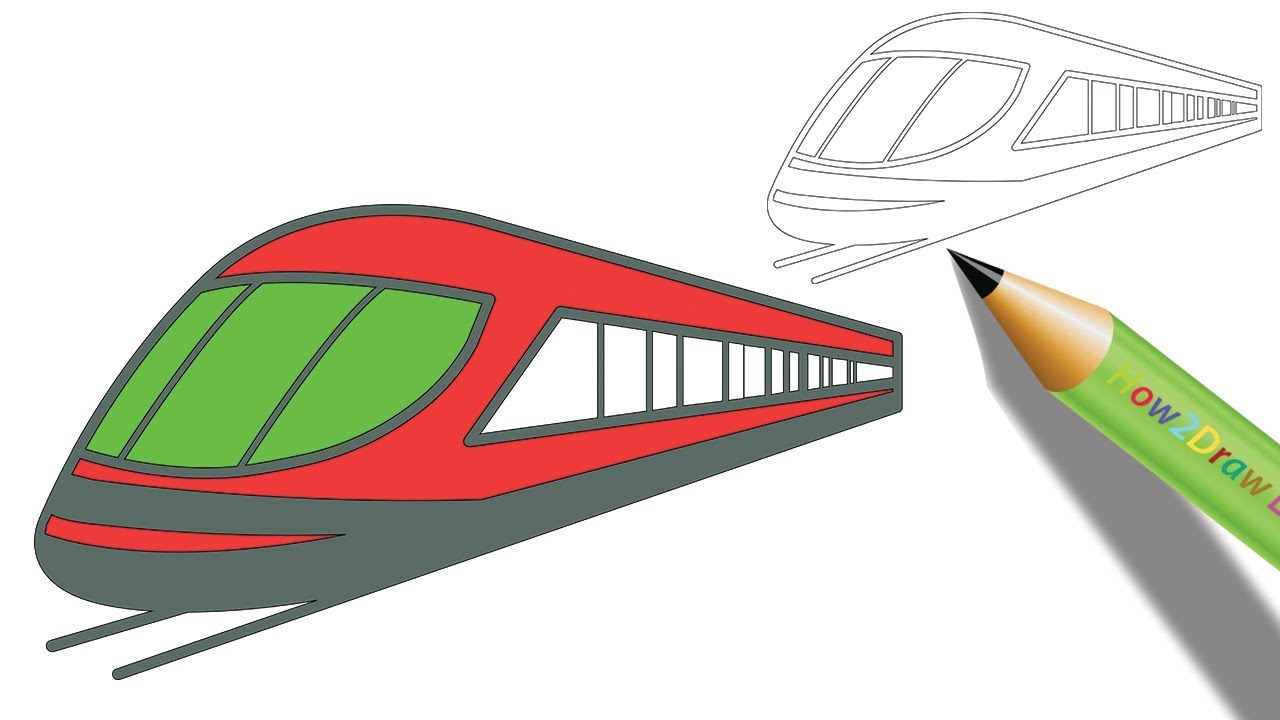 1280x720 How To Draw A Bullet Train Step