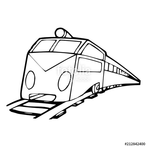 500x500 Cute Train Cartoon Illustration Isolated On White Background