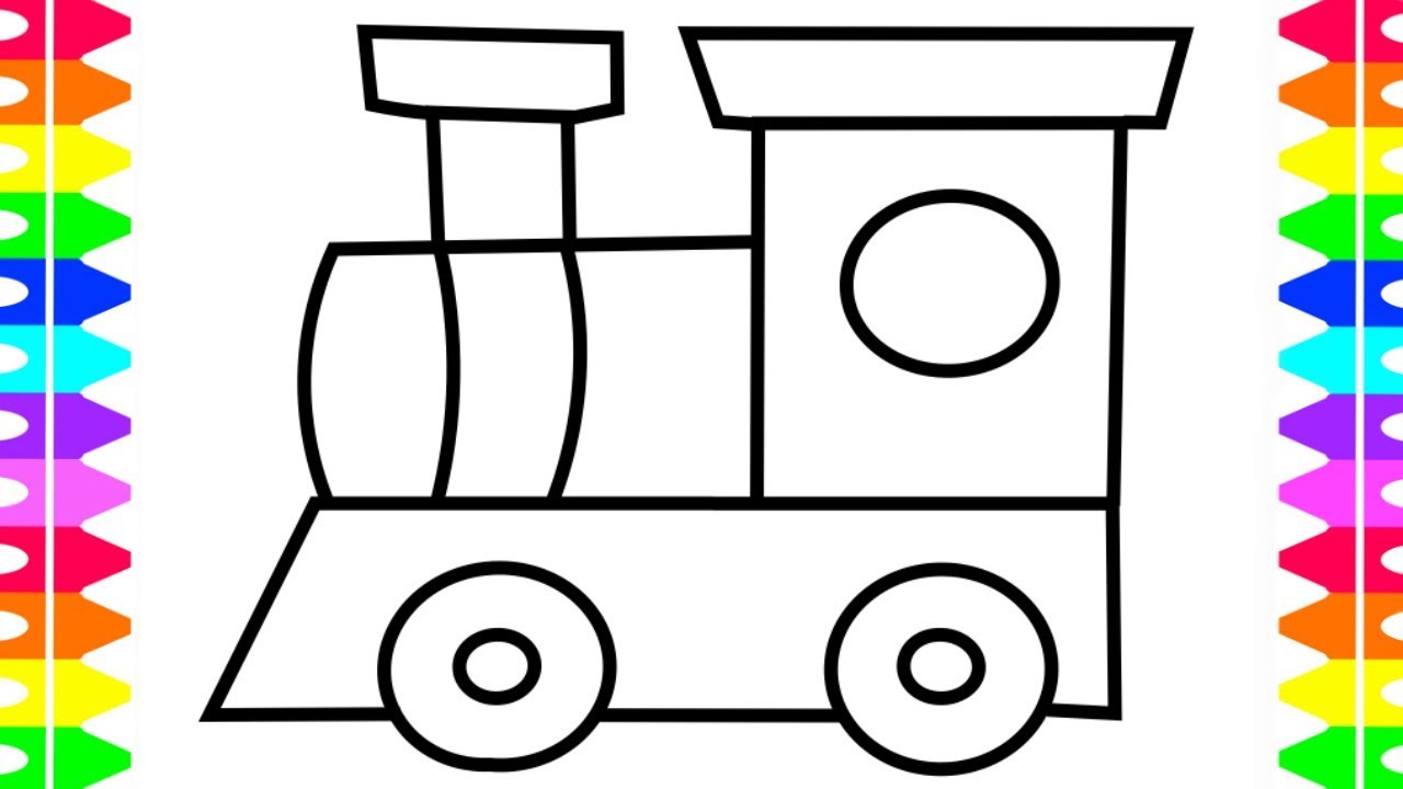 1280x720 How To Draw Toy Train For Baby Diy Coloring Book For Kids